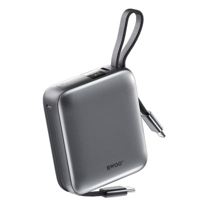 Eksterna baterija BWOO BO-P74, 10000mAh, 22.5W, PD, 1 x Lightning - 2 x USB-C, Crna