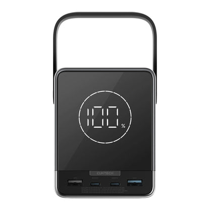 Eksterna baterija Cuktech, 40000mAh, 300W, QC + PD + FQI, 1 x QI - 2 x USB-A - 2 x USB-C, Crna