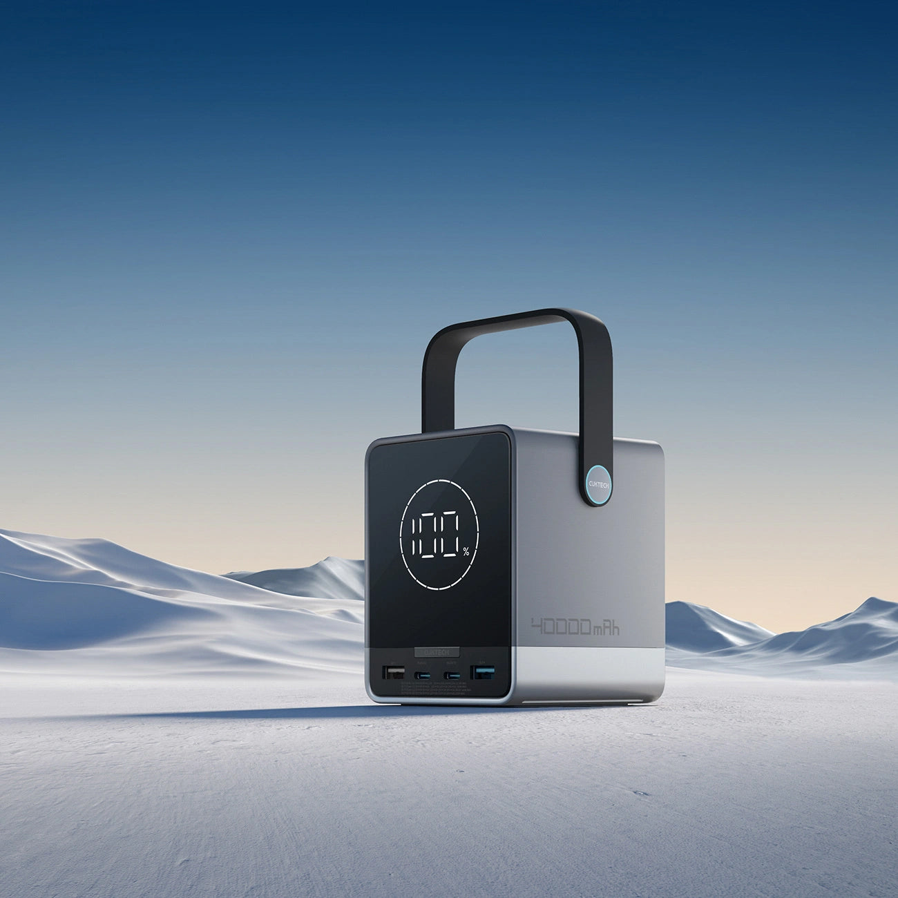 Eksterna baterija Cuktech, 40000mAh, 300W, QC + PD + FQI, 1 x QI - 2 x USB-A - 2 x USB-C, Crna