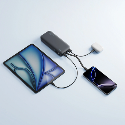 Eksterna baterija Cuktech LPB200N, 20000mAh, 40W, QC + PD, 1 x USB-A - 2 x USB-C, Crna
