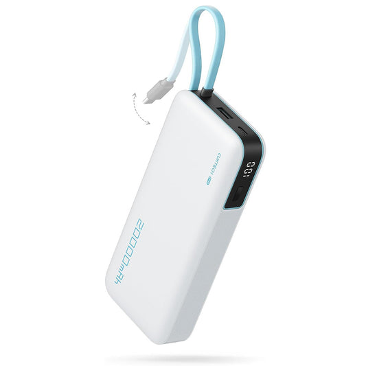 Eksterna baterija Cuktech LPB200N, 20000mAh, 45W, QC + PD, 1 x USB-A - 2 x USB-C, Bela CUKP200NGLLG