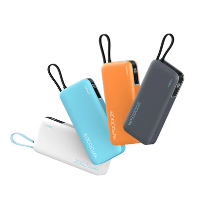 Eksterna baterija Cuktech LPB200N, 20000mAh, 45W, QC + PD, 1 x USB-A - 2 x USB-C, Bela CUKP200NGLLG