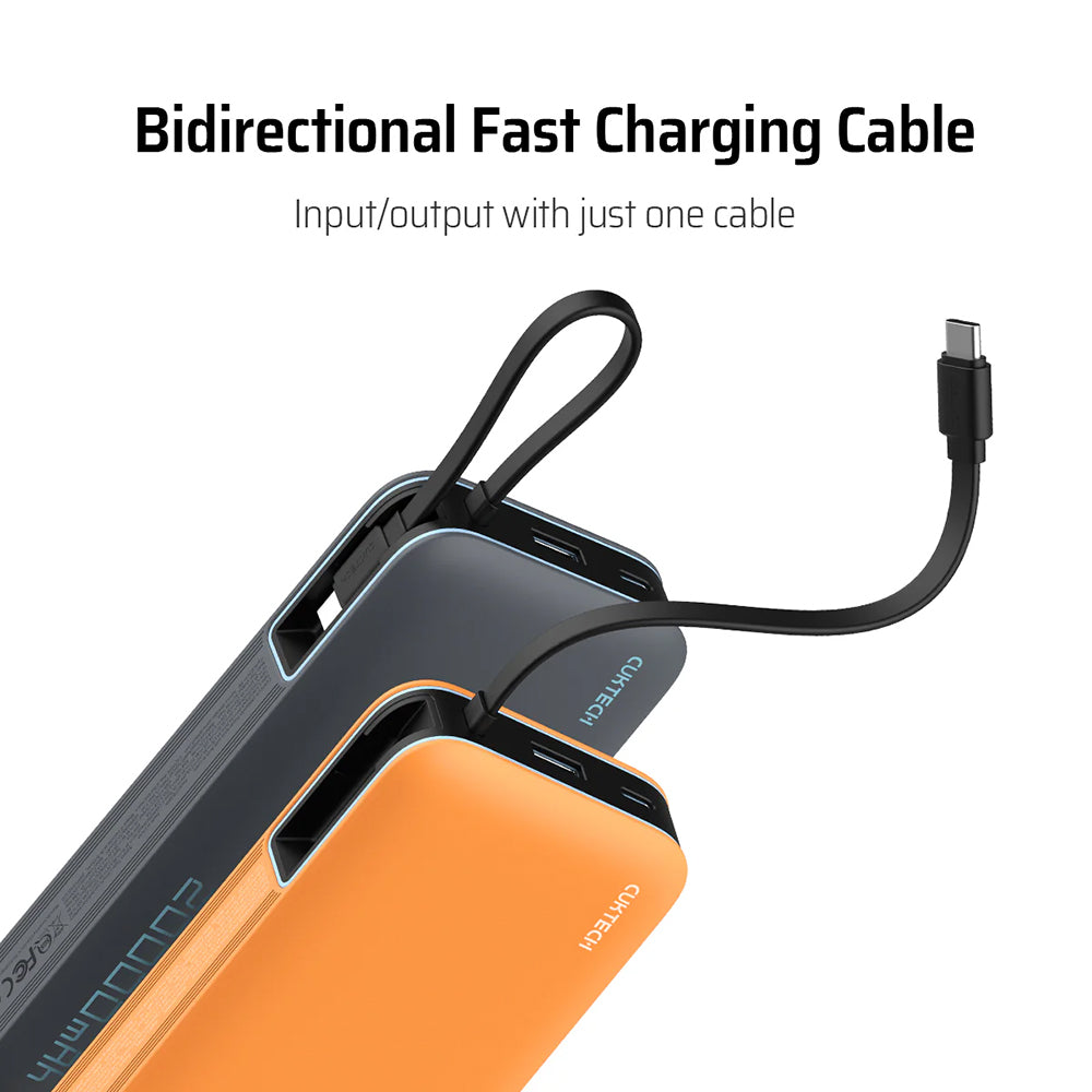 Eksterna baterija Cuktech LPB200N, 20000mAh, 45W, QC + PD, 1 x USB-A - 2 x USB-C, Bela CUKP200NGLLG