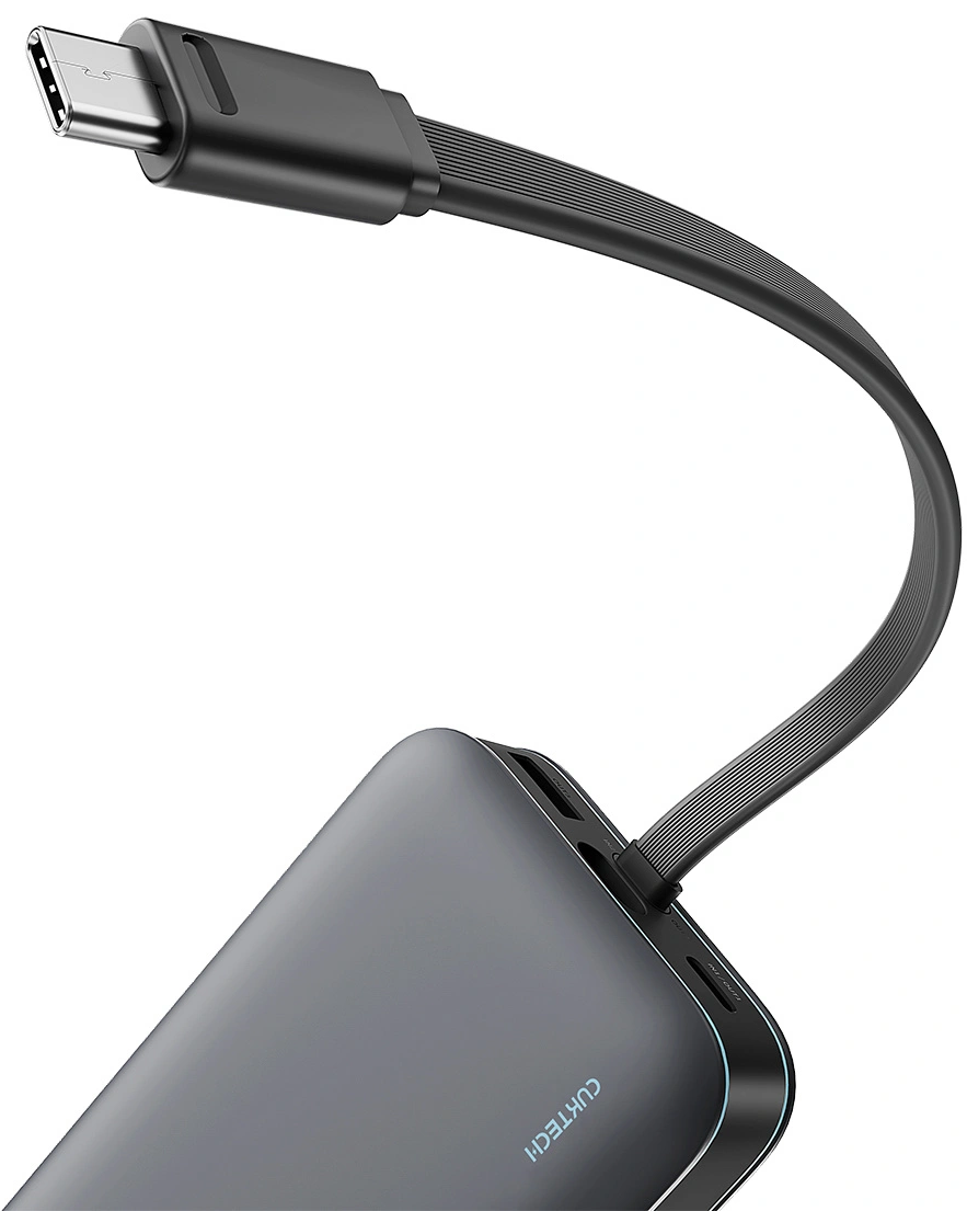 Eksterna baterija Cuktech LPB200N, 20000mAh, 40W, QC + PD, 1 x USB-A - 2 x USB-C, Crna