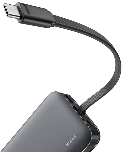 Eksterna baterija Cuktech LPB200N, 20000mAh, 40W, QC + PD, 1 x USB-A - 2 x USB-C, Crna