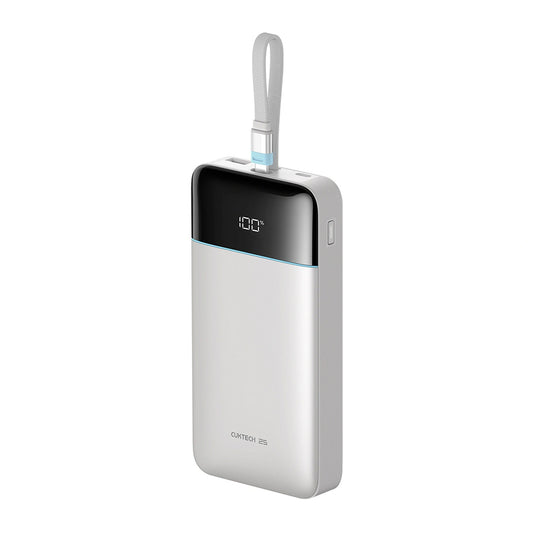 Eksterna baterija Cuktech LPB252N, 25000 mAh, 120 W, QC + PD, 1 x USB-A – 2 x USB-C, bela