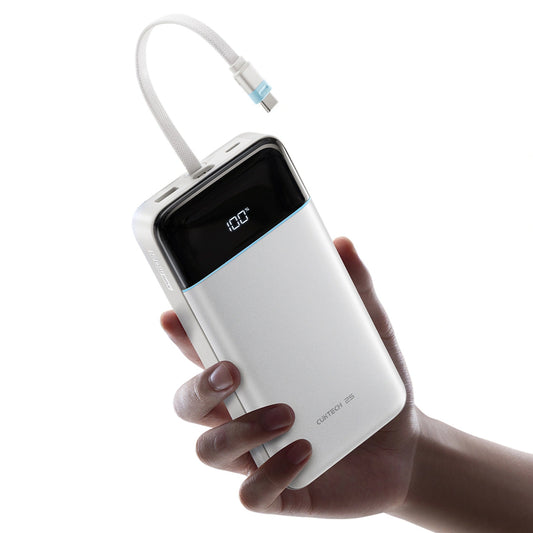 Eksterna baterija Cuktech LPB252N, 25000 mAh, 120 W, QC + PD, 1 x USB-A – 2 x USB-C, bela