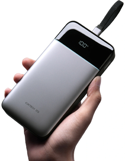 Eksterna baterija Cuktech LPB252N, 25000mAh, 120W, QC + PD, 1 x USB-A - 2 x USB-C, Siva