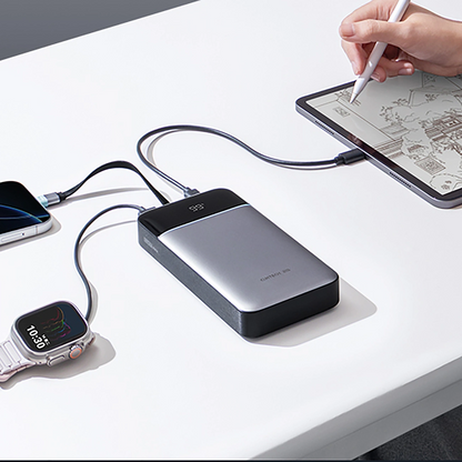 Eksterna baterija Cuktech LPB252N, 25000mAh, 120W, QC + PD, 1 x USB-A - 2 x USB-C, Siva