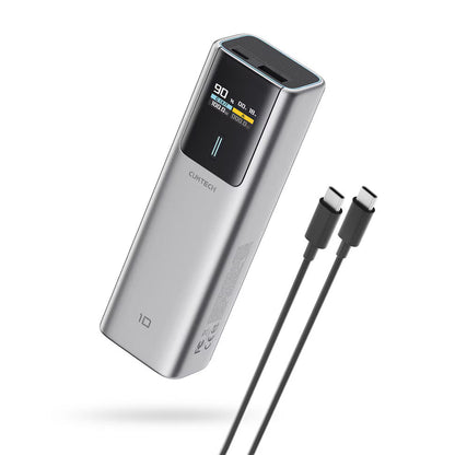 Eksterni punjač Cuktech PB150P, 15000mAh, 120W, QC + PD, 1 x USB-A - 2 x USB-C, Siva CKPB150POSGR
