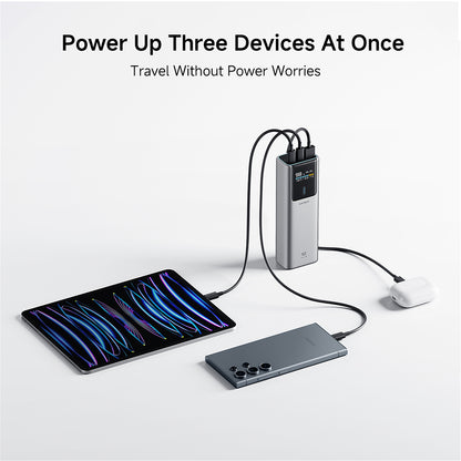 Eksterni punjač Cuktech PB150P, 15000mAh, 120W, QC + PD, 1 x USB-A - 2 x USB-C, Siva CKPB150POSGR