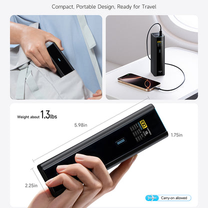 Eksterna baterija Cuktech PB200U, 20000 mAh, 210 W, QC + PD, 1 × USB-A – 2 × USB-C, bela CKPB200UGLGR