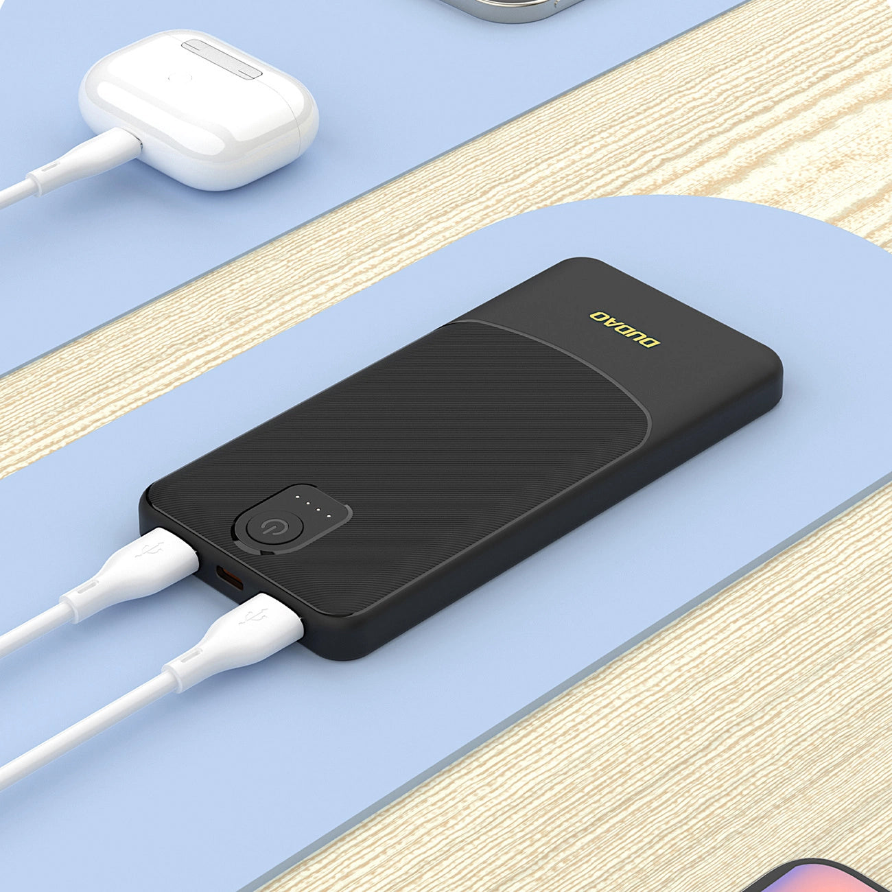 Eksterna baterija Dudao K10, 10000mAh, 12W, 2 x USB-A, Crna