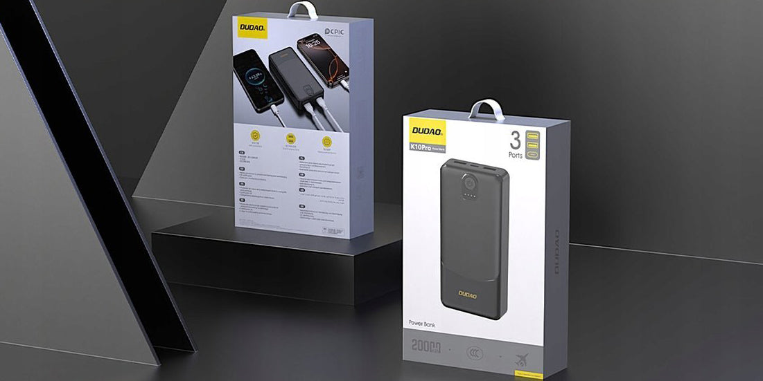 Eksterna baterija Dudao K10Pro, 20000mAh, 12W, 2 x USB-A, Crna