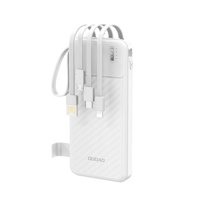 Spoljna baterija Dudao K11, 10000mAh, 10W, 1 x Lightning - 1 x microUSB - 1 x USB-A - 1 x USB-C, Bela