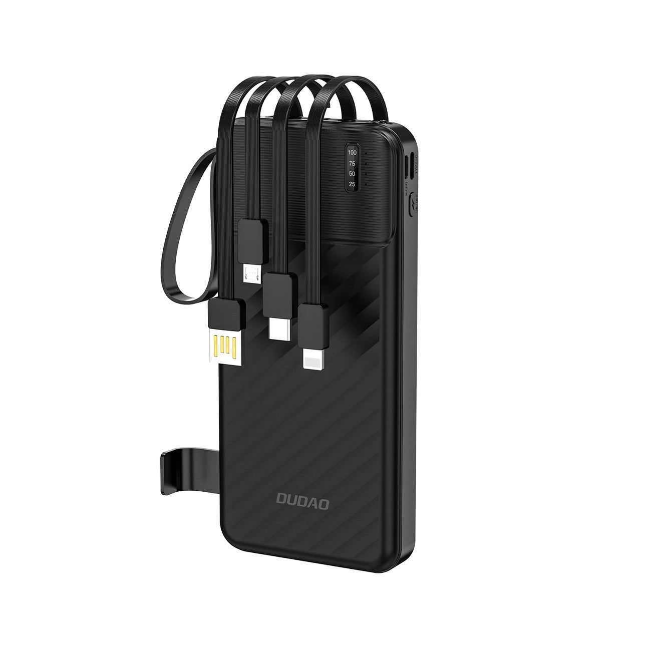 Spoljna baterija Dudao K11, 10000mAh, 10W, 1 x Lightning - 1 x microUSB - 1 x USB-A - 1 x USB-C, Crna