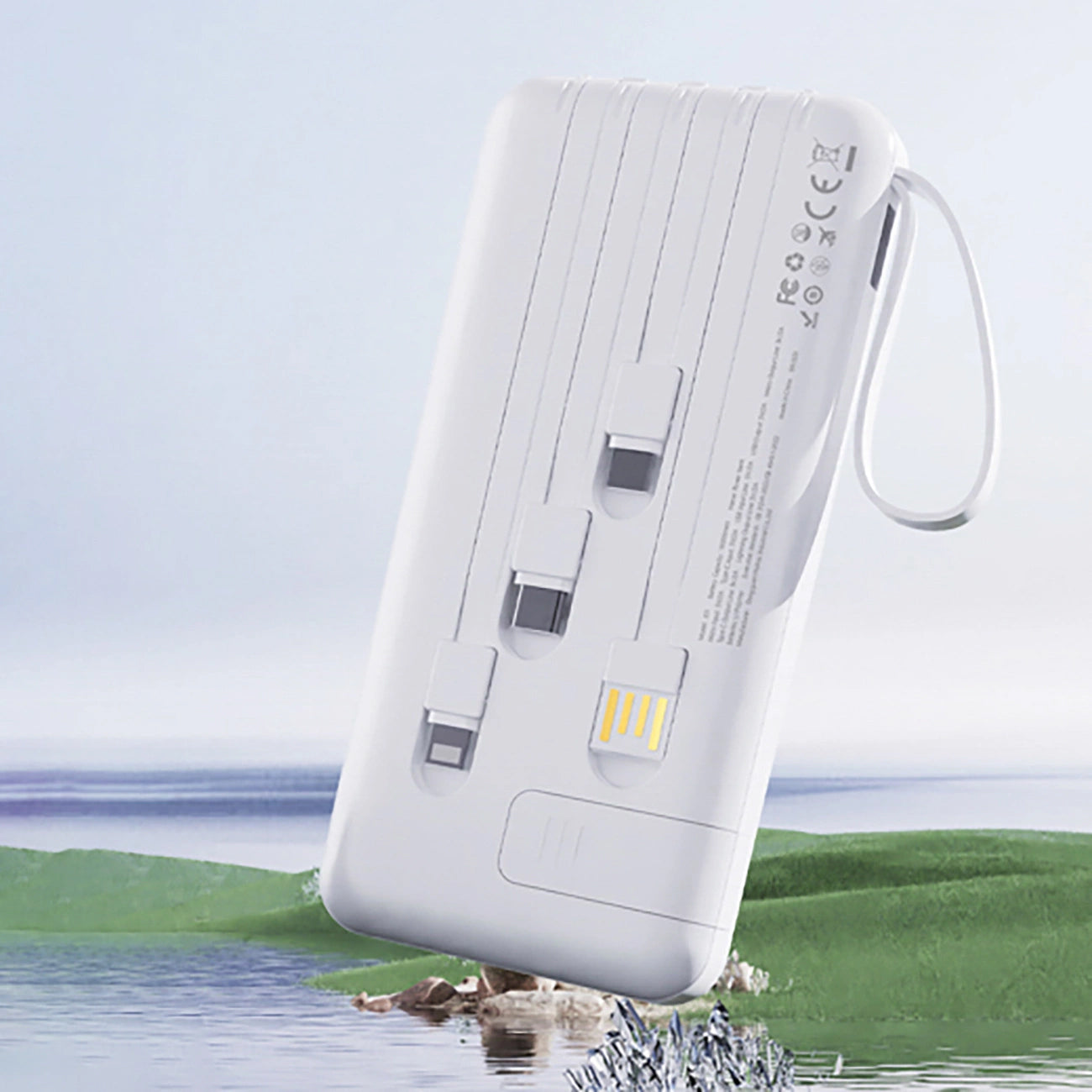 Spoljna baterija Dudao K11, 10000mAh, 10W, 1 x Lightning - 1 x microUSB - 1 x USB-A - 1 x USB-C, Bela