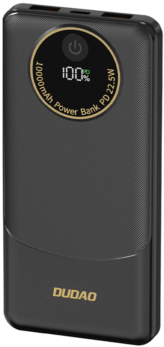 Spoljna baterija Dudao K12, 10000mAh, 22.5W, QC + PD, 1 x USB-C - 2 x USB-A, Crna