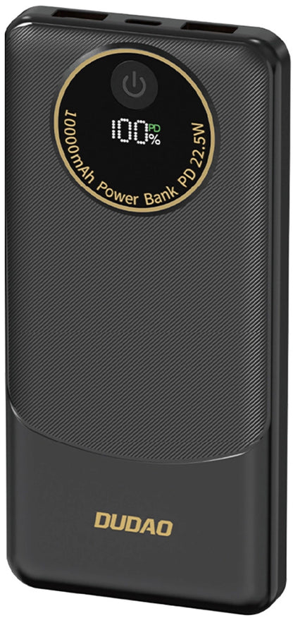 Spoljna baterija Dudao K12, 10000mAh, 22.5W, QC + PD, 1 x USB-C - 2 x USB-A, Crna