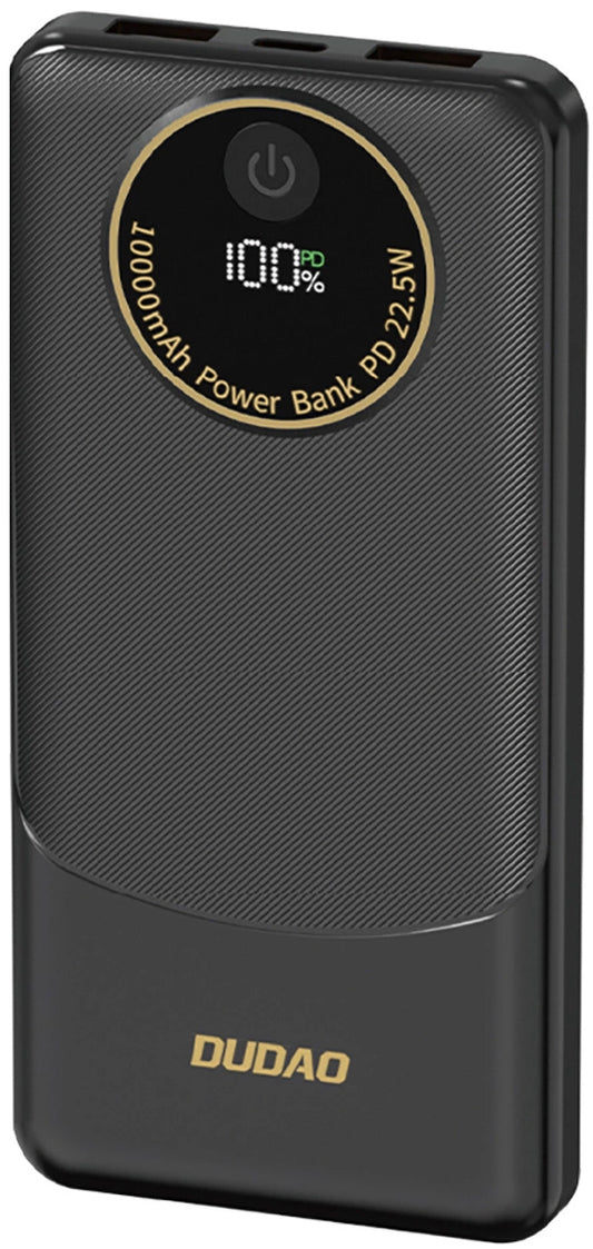 Spoljna baterija Dudao K12, 10000mAh, 22.5W, QC + PD, 1 x USB-C - 2 x USB-A, Crna