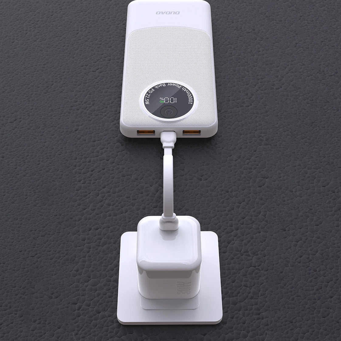 Spoljna baterija Dudao K12Pro, 20000mAh, 22.5W, QC + PD, 1 x USB-C - 2 x USB-A, Bela
