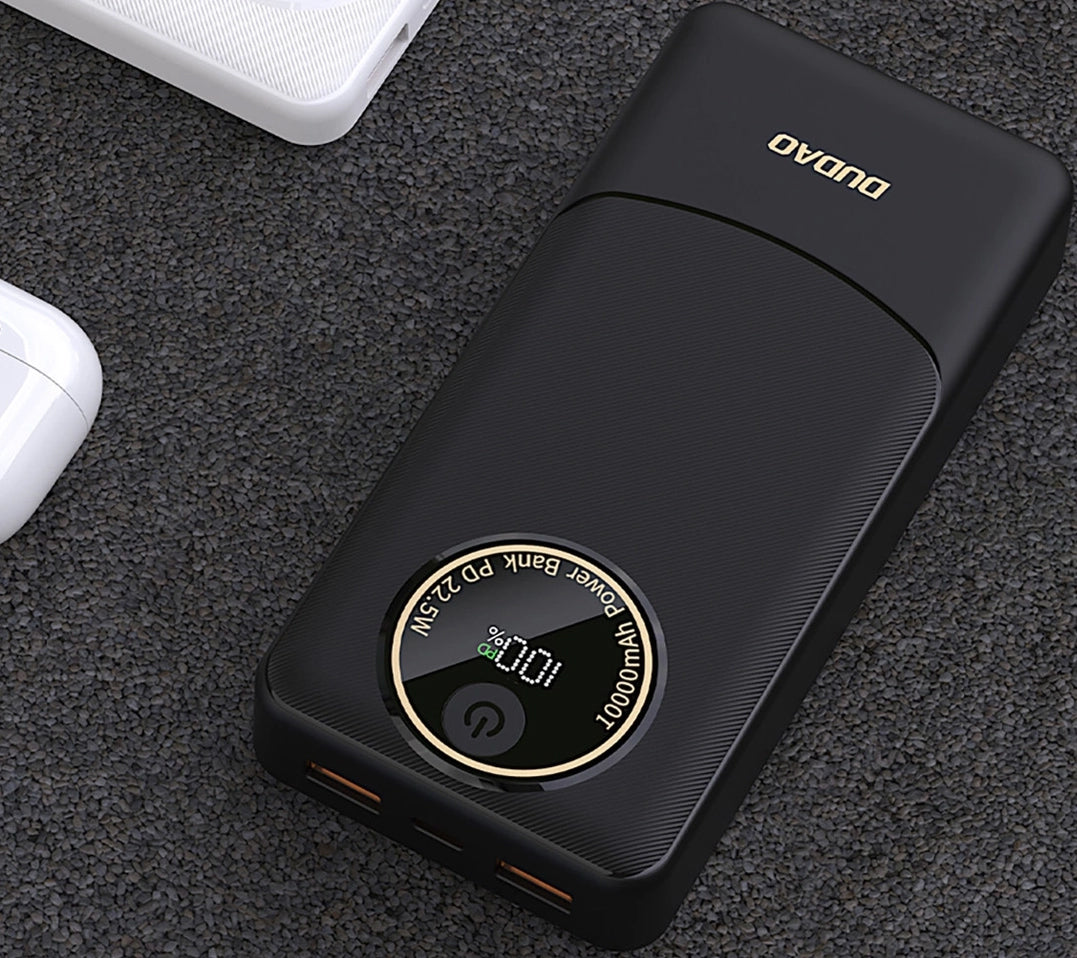 Eksterna baterija Dudao K12Pro, 20000mAh, 22.5W, QC + PD, 1 x USB-C - 2 x USB-A, Crna