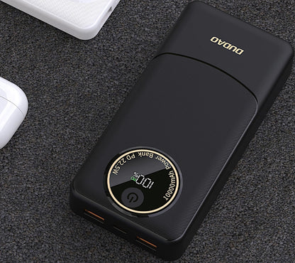 Eksterna baterija Dudao K12Pro, 20000mAh, 22.5W, QC + PD, 1 x USB-C - 2 x USB-A, Crna