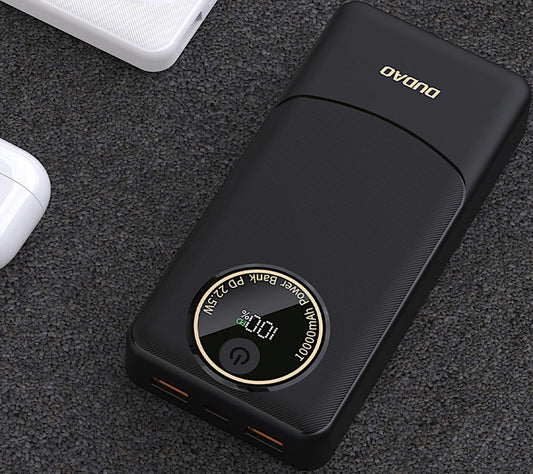 Eksterna baterija Dudao K12Pro, 20000mAh, 22.5W, QC + PD, 1 x USB-C - 2 x USB-A, Crna