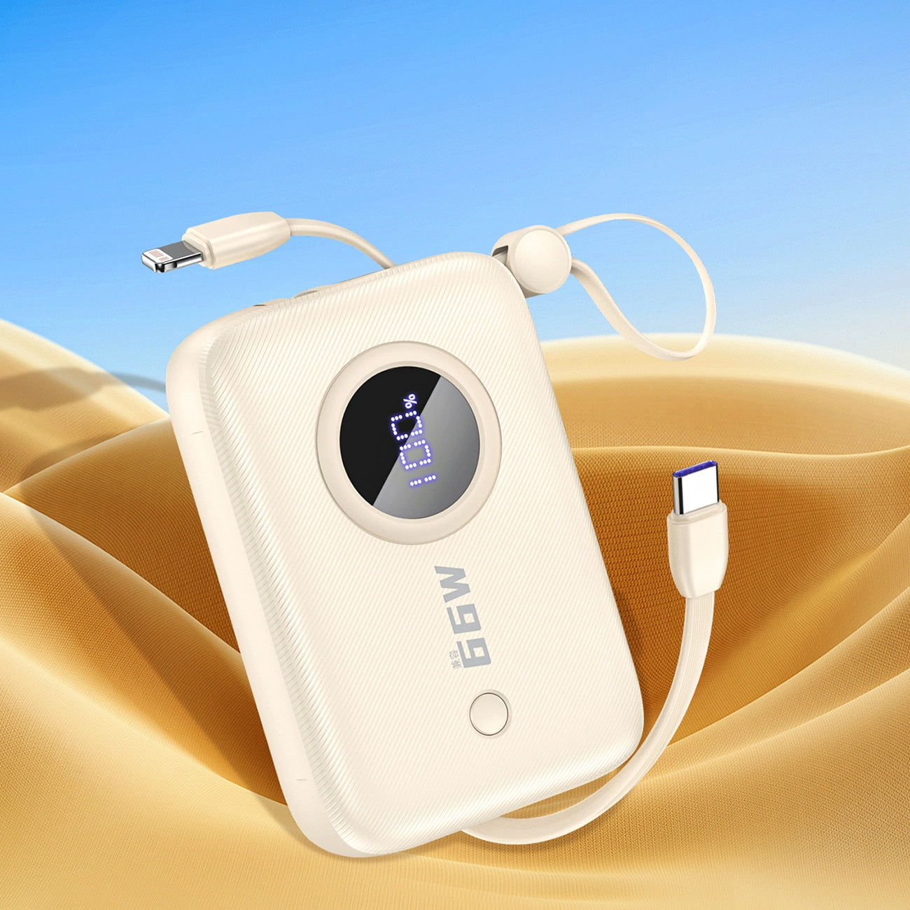 Spoljna baterija Dudao K14, 10000mAh, 66W, QC + PD, 1 x USB-A - 1 x USB-C, Bež