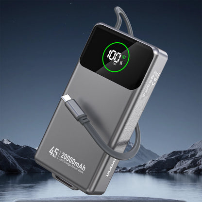 Eksterna baterija Dudao K31 Pro, 20000mAh, 45W, QC + PD, 1 x USB-A - 2 x USB-C, Siva