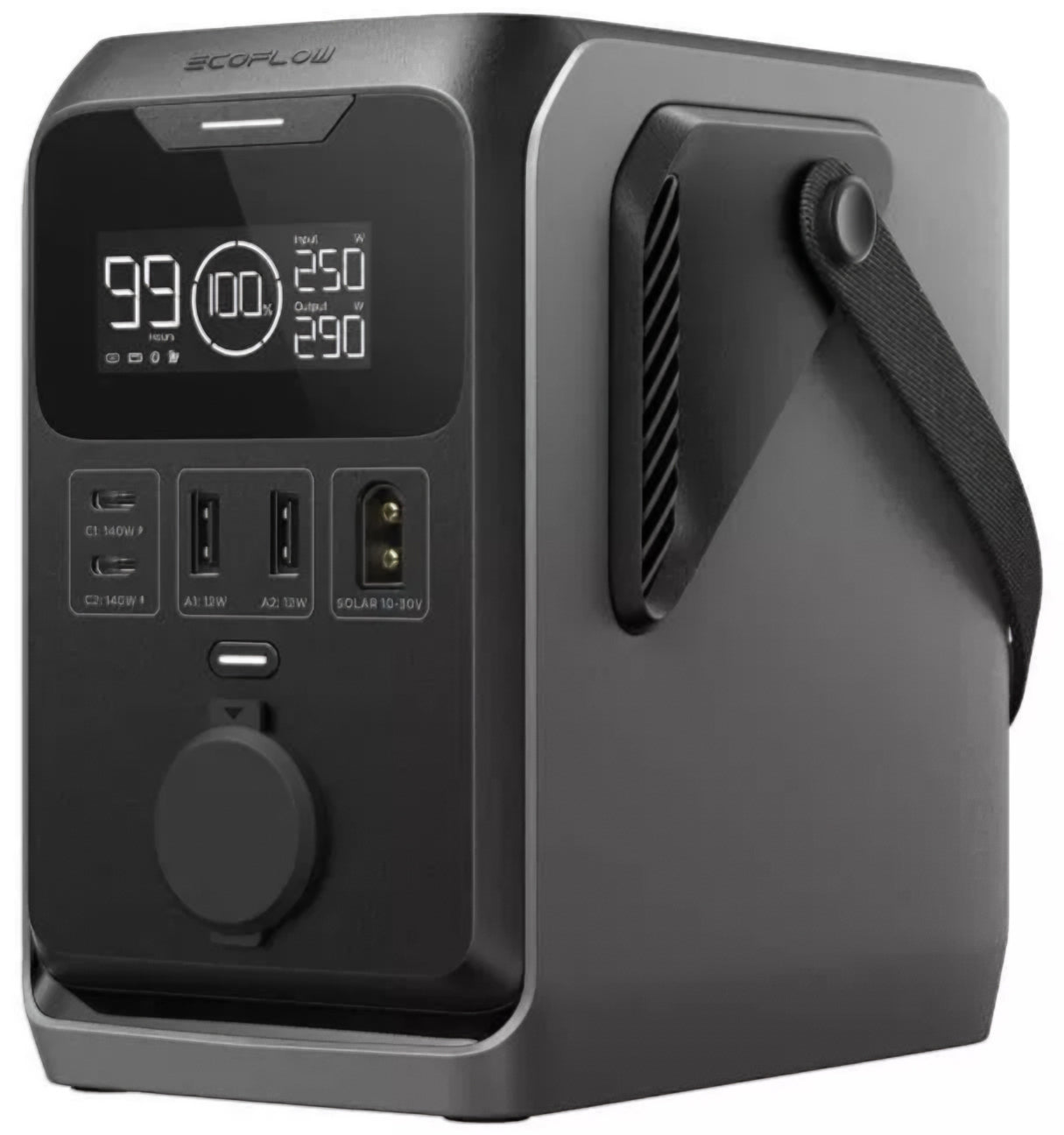 Eksterna baterija EcoFlow Trail 300, 90000mAh, 300W, PD, 1 x Produžetak za upaljač - 2 x USB-A - 2 x USB-C, Crna EF-TRAIL300-N