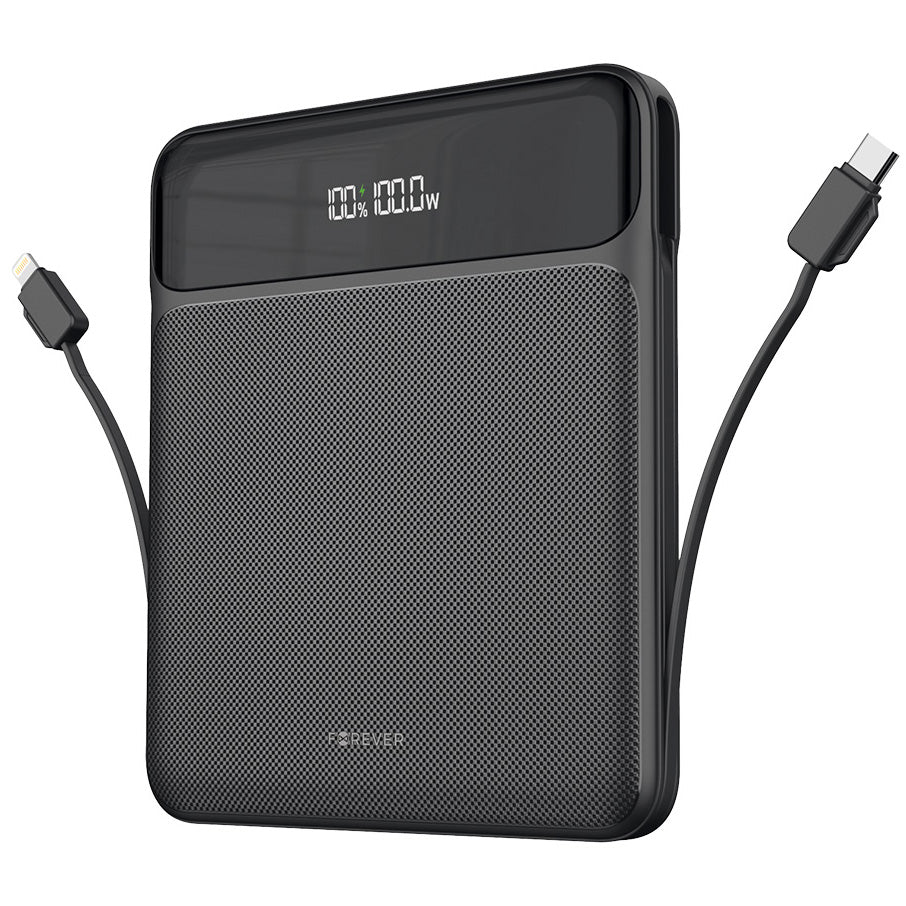 Vanjska baterija Forever TB-200, 20000mAh, 100W, QC + PD, 1 x Lightning - 2 x USB-C - 2 x USB-A, Crna
