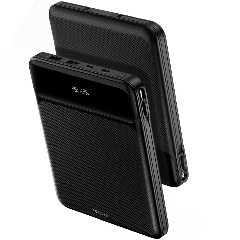 Vanjska baterija Forever TB-200, 20000mAh, 100W, QC + PD, 1 x Lightning - 2 x USB-C - 2 x USB-A, Crna