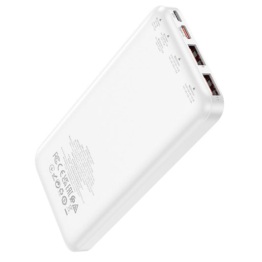 Spoljna baterija HOCO J101, 10000mAh, 22.5W, QC + PD, 1 x USB-C - 2 x USB-A, Bela