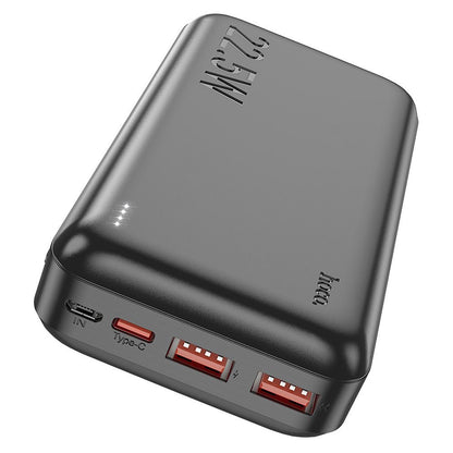 Eksterni punjač HOCO J101A, 20000mAh, 22.5W, QC + PD, 1 x USB-C - 2 x USB-A, Crna