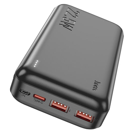 Eksterni punjač HOCO J101A, 20000mAh, 22.5W, QC + PD, 1 x USB-C - 2 x USB-A, Crna