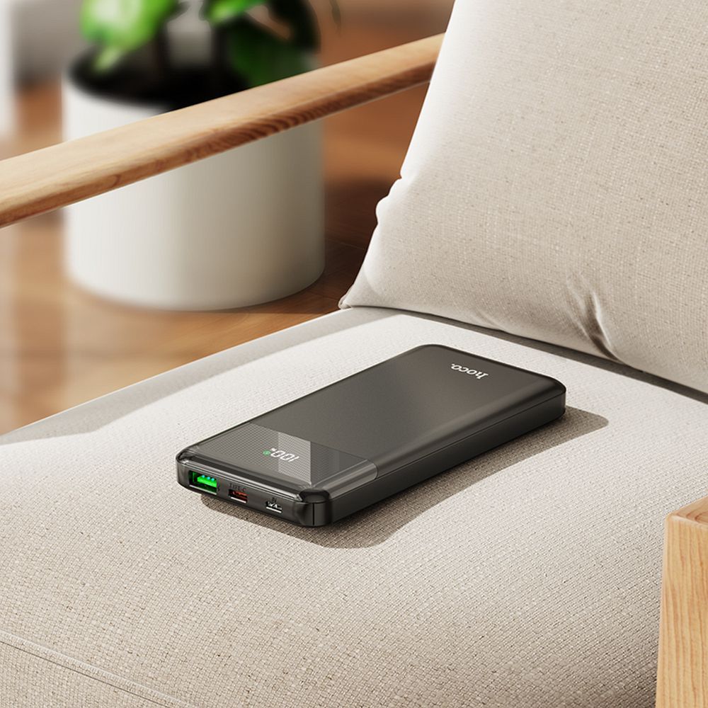 Eksterni punjač HOCO J102, 10000mAh, 20W, QC + PD, 1 x USB-A - 1 x USB-C, Crna