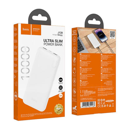 Eksterni punjač HOCO J128, 10000mAh, 10W, 2 x USB-A, Bela
