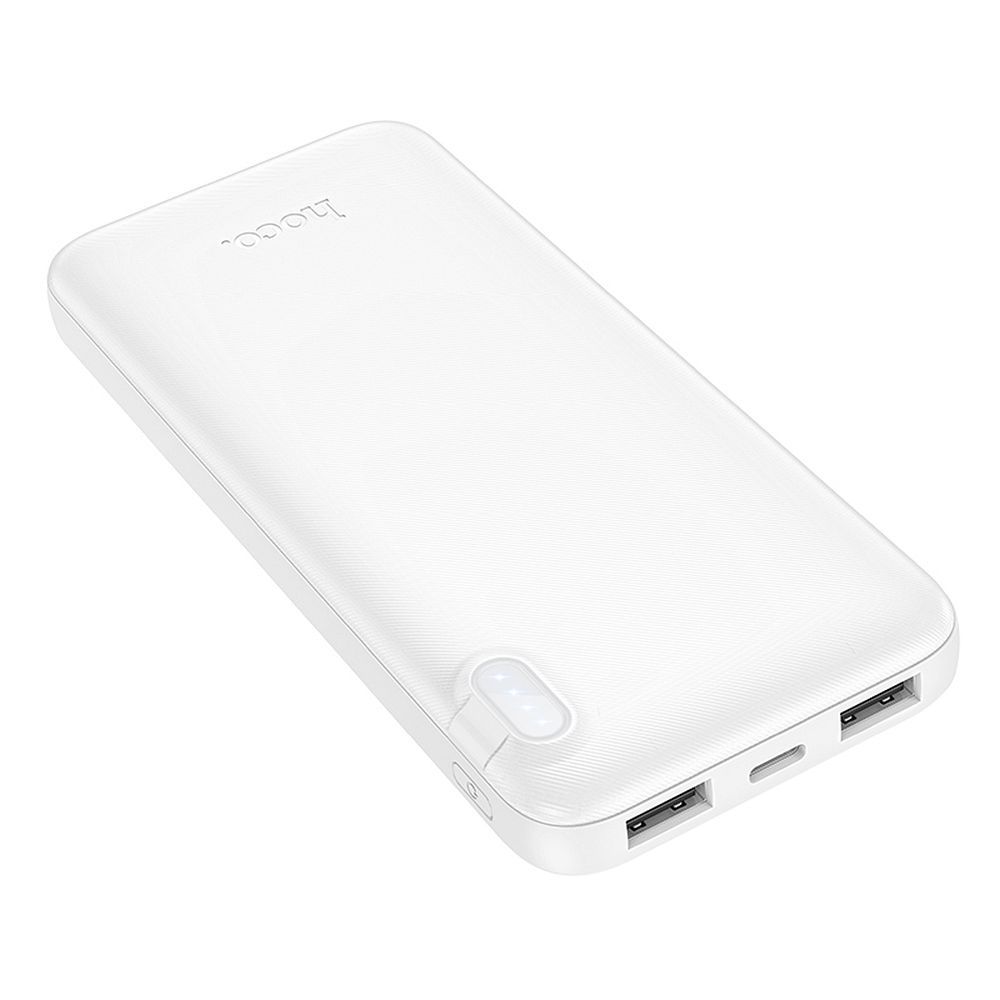 Eksterni punjač HOCO J128, 10000mAh, 10W, 2 x USB-A, Bela