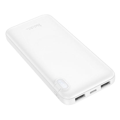 Eksterni punjač HOCO J128, 10000mAh, 10W, 2 x USB-A, Bela