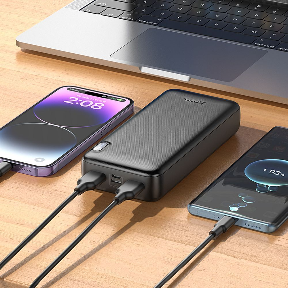 Eksterni punjač HOCO J128A, 20000mAh, 10W, 2 x USB-A, Crna, Refabrikovana