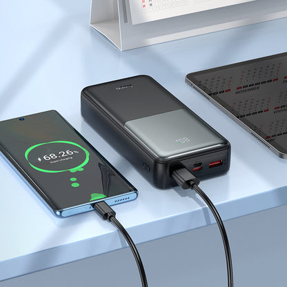 Eksterna baterija HOCO J136A, 20000mAh, 22.5W, QC + PD, 1 x USB-C - 2 x USB-A, Crna