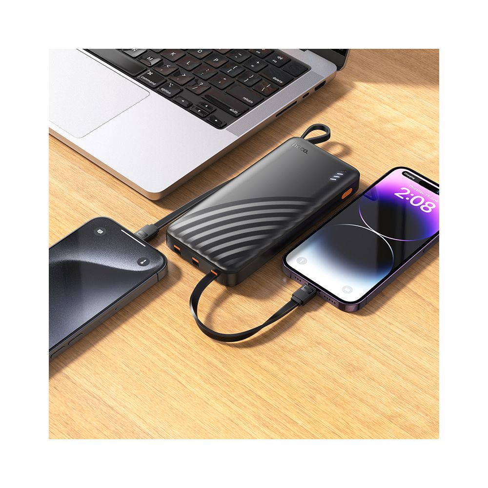 Eksterna baterija HOCO J146, 10000mAh, 10W, 1 x Lightning - 1 x microUSB - 1 x USB-A - 1 x USB-C, Crna