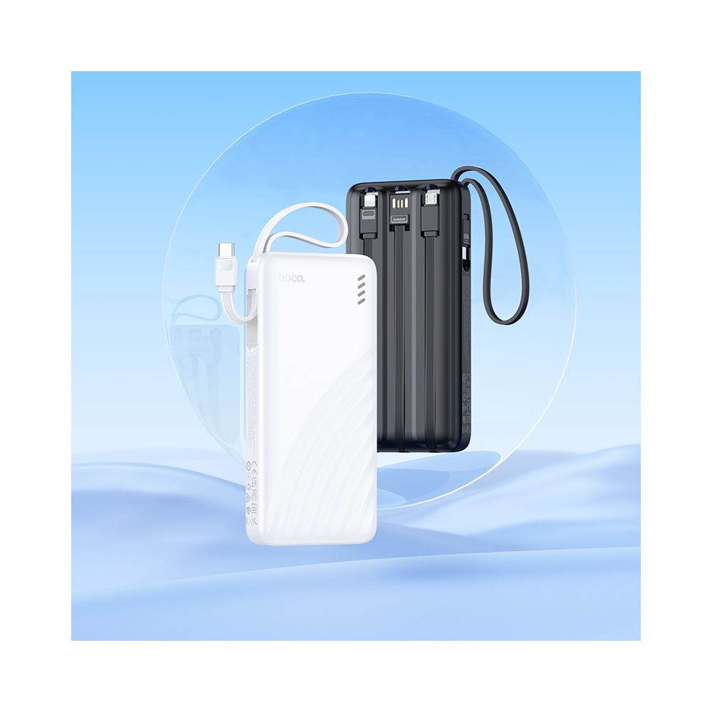 Eksterna baterija HOCO J146, 10000mAh, 10W, 1 x Lightning - 1 x microUSB - 1 x USB-A - 1 x USB-C, Crna