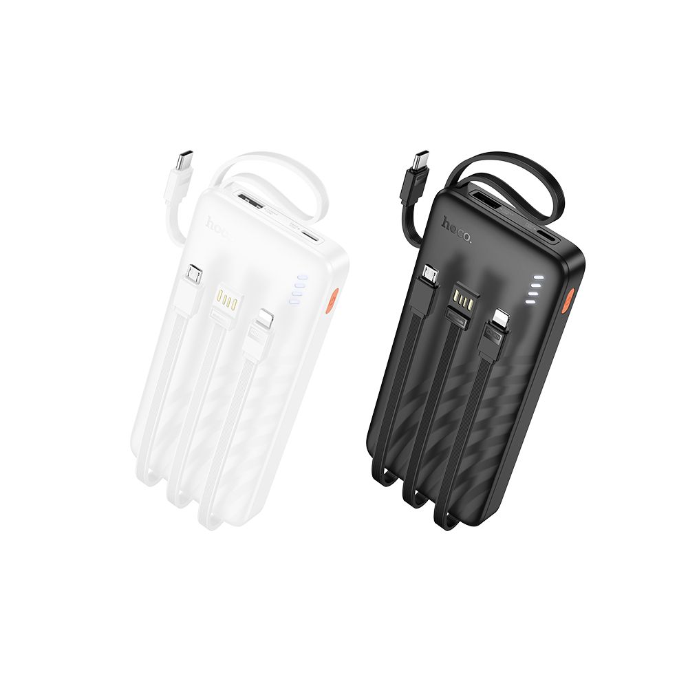 Eksterna baterija HOCO J146, 10000mAh, 10W, 1 x Lightning - 1 x microUSB - 1 x USB-A - 1 x USB-C, Crna