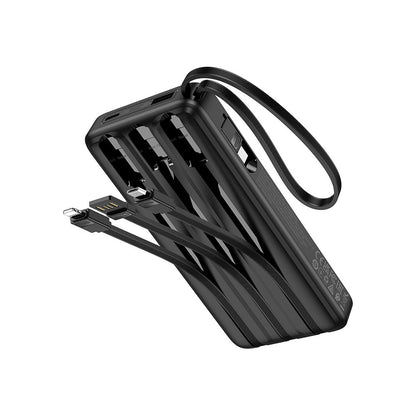 Eksterna baterija HOCO J146, 10000mAh, 10W, 1 x Lightning - 1 x microUSB - 1 x USB-A - 1 x USB-C, Crna