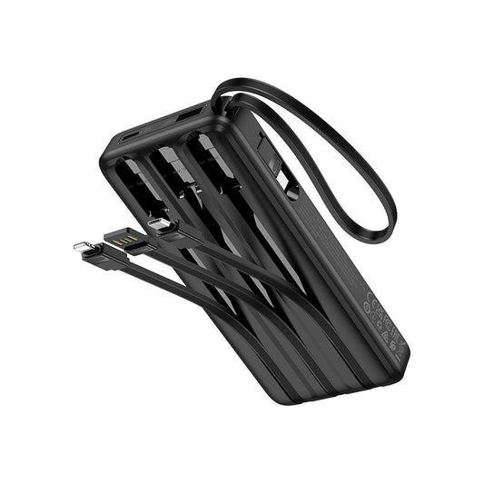 Eksterna baterija HOCO J146, 10000mAh, 10W, 1 x Lightning - 1 x microUSB - 1 x USB-A - 1 x USB-C, Crna