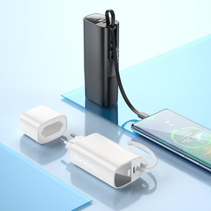 Eksterna baterija HOCO J148 2u1, 5000 mAh, 20 W, PD, 2 x USB-C, crna