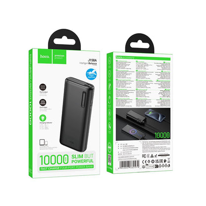 Eksterni punjač HOCO J158A, 10000mAh, 10W, 2 x USB-A, Crna