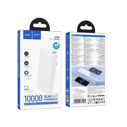 Eksterni punjač HOCO J158A, 10000mAh, 10W, 2 x USB-A, Bela